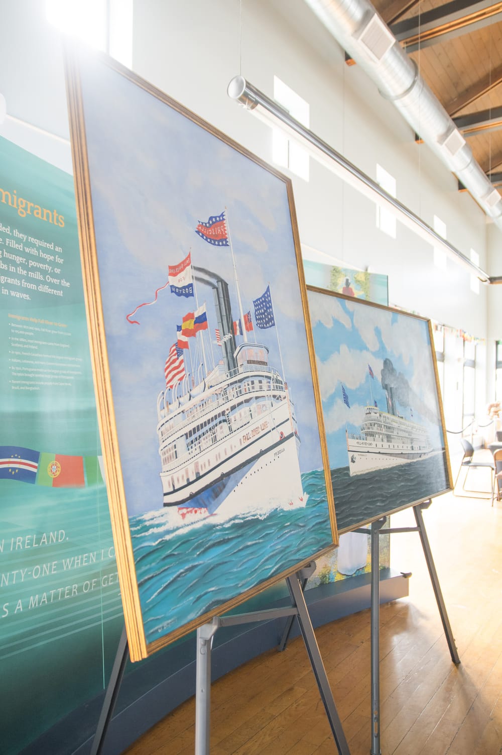 Paintings of the Fall River Line steamers on display